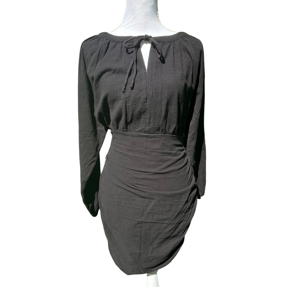 FREE PEOPLE ENDLESS SUMMER Sz Small THE ONLY ONE BLACK TIE BACK MINI DRESS NWT - Picture 4 of 8